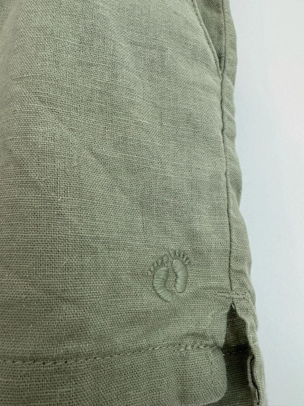 Hang Ten Light Sage Drawstring Linen-Blend Athletic Shorts